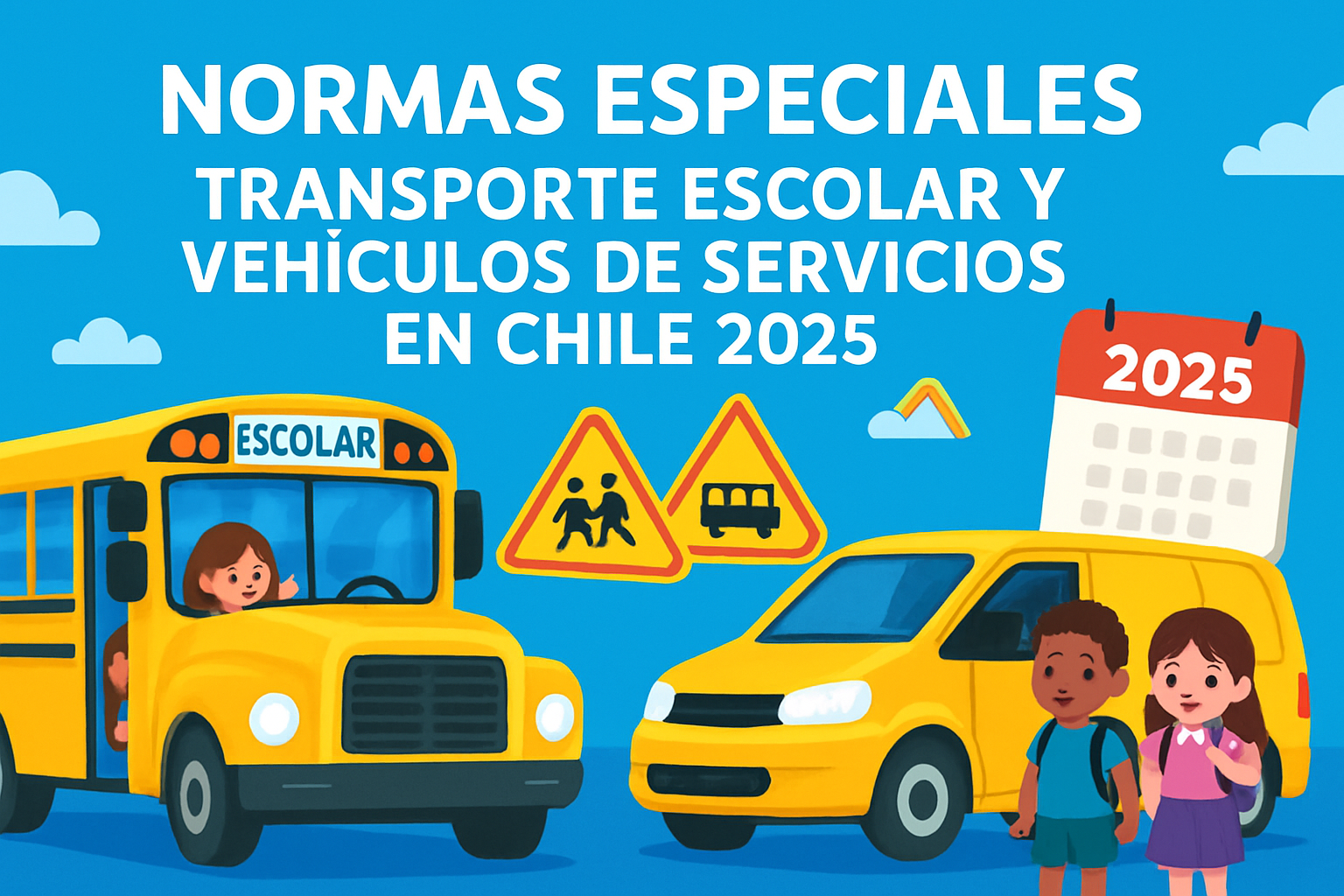 Carabinero fiscalizando documentación y cinturones en furgón escolar amarillo