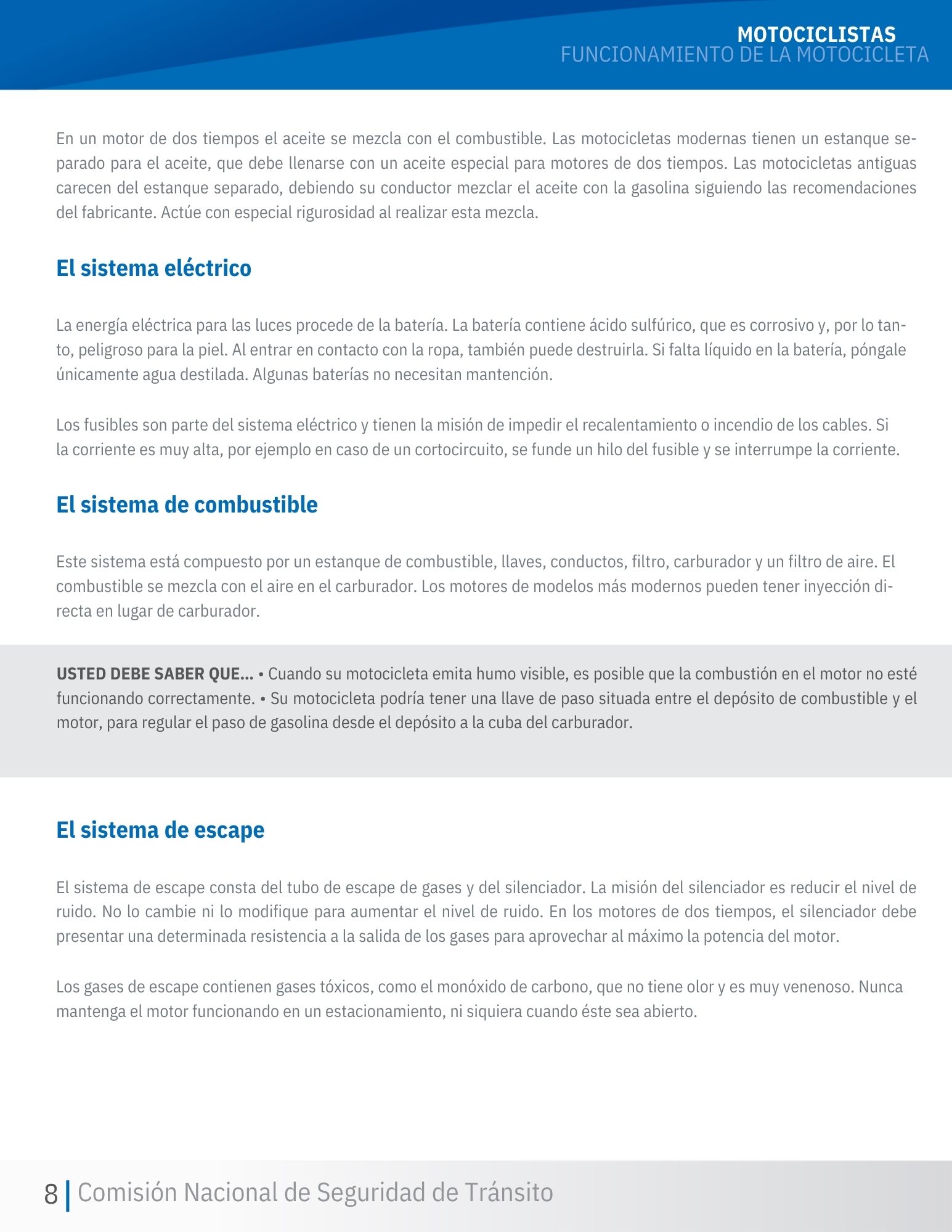 Página 4 - Funcionamiento de la Motocicleta