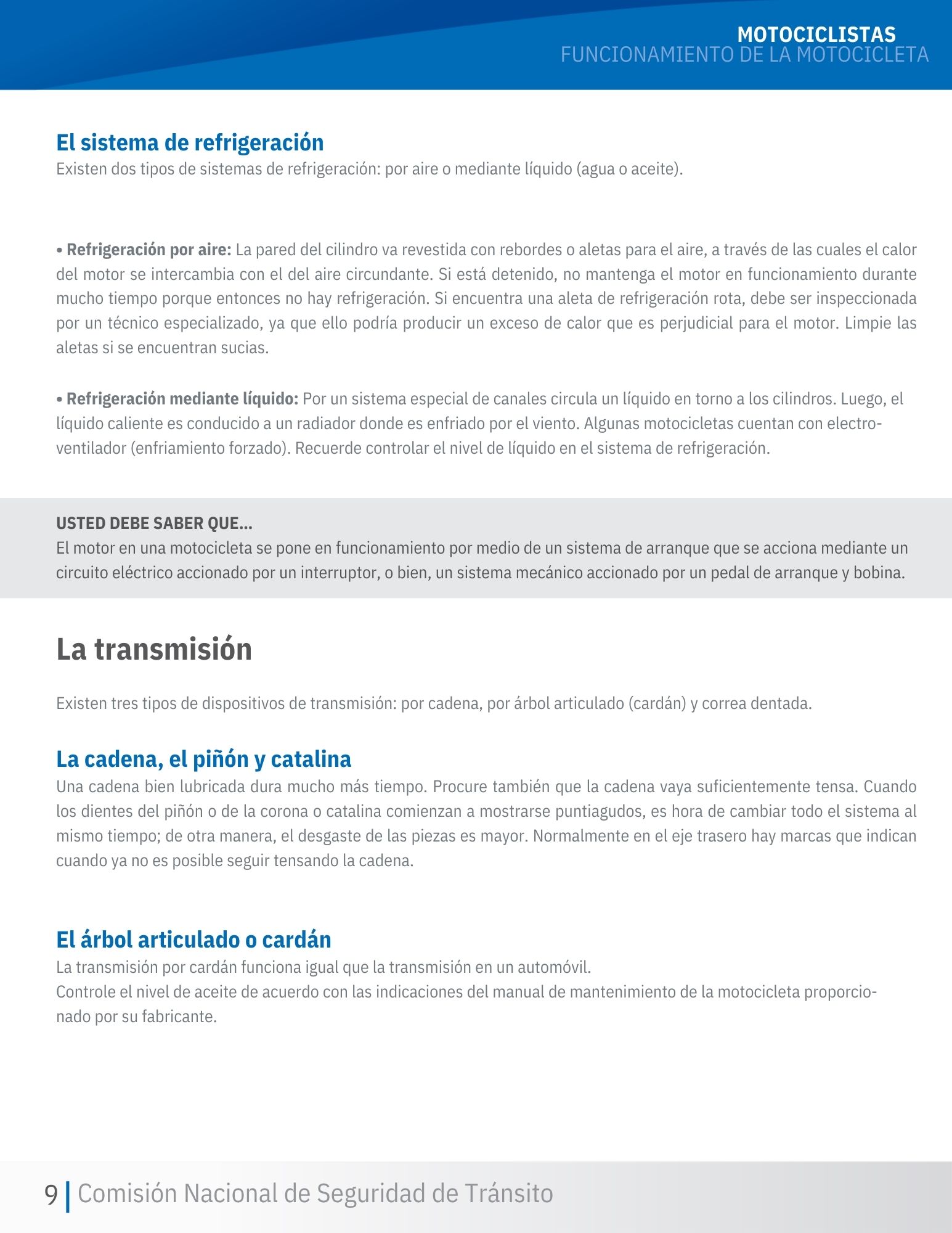 Página 5 - Funcionamiento de la Motocicleta