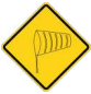 Señal de tránsito VIENTO LATERAL