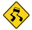 Señal de tránsito chilena: PAVIMENTO RESBALADIZO
