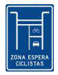 Señal de tránsito ZONA ESPERA ESPECIAL CICLOS