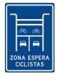 Señal de tránsito ZONA ESPERA ESPECIAL CICLOS
