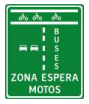 Señal de tránsito ZONA DE ESPERA ADELANTADA MOTOS