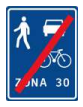 Señal de tránsito FIN ZONA 30