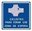 Señal de tránsito ZONA ESPERA ESPECIAL CICLOS