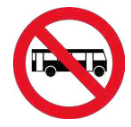 Señal de tránsito PROHIBIDA CIRCULACIÓN DE BUSES