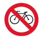 Señal de tránsito PROHIBIDA CIRCULACIÓN DE BICICLETAS