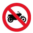 Señal de tránsito PROHIBIDA CIRCULACIÓN DE MOTOCICLETAS