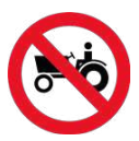 Señal de tránsito PROHIBIDA CIRCULACIÓN DE MAQUINARIA AGRÍCOLA