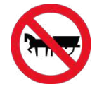 Señal de tránsito PROHIBIDA CIRCULACIÓN DE VEHÍCULOS DE TRACCIÓN ANIMAL