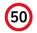 Señal de tránsito VELOCIDAD MÁXIMA
