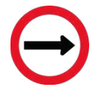 Señal de tránsito DIRECCIÓN OBLIGADA