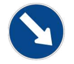 Señal de tránsito chilena: PASO OBLIGADO DERECHA