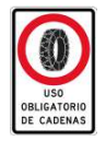 Señal de tránsito USO OBLIGATORIO DE CADENAS
