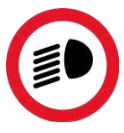 Señal de tránsito LUCES ENCENDIDAS